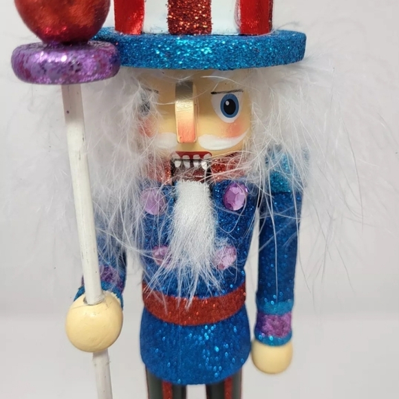 2 Kurt Adler Multi Colored Glitter Whimsical Christmas Nutcrackers 13.5" 2016 - Picture 8 of 16